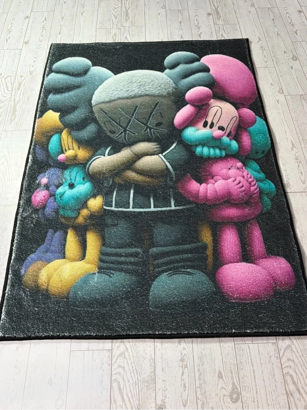 NEW 22”X32” Kaws Inspired Centerpiece Rug with Colorful Characters